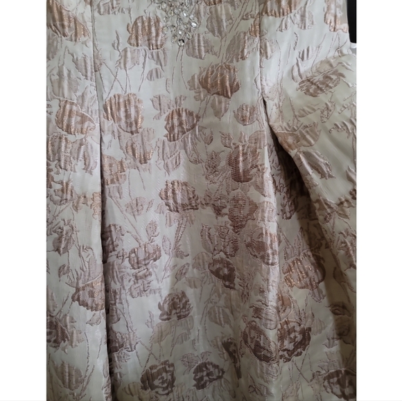 Aidan Mattox MD1E201398 Embellished Sweetheart Jacquard A-line Dress Gown Gold - Picture 6 of 12